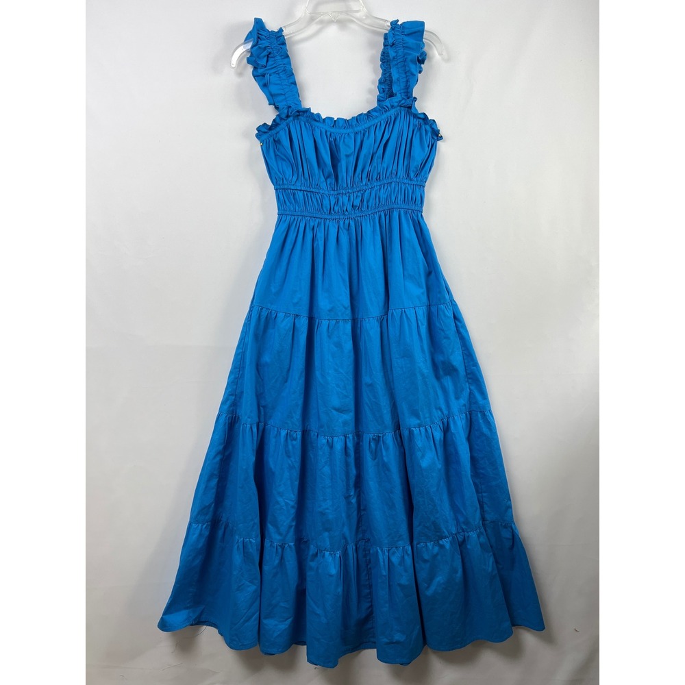 Altar'd State Tiered Maxi Dress Women XS Blue Ruffle Smocked Cotton ID38957-01A